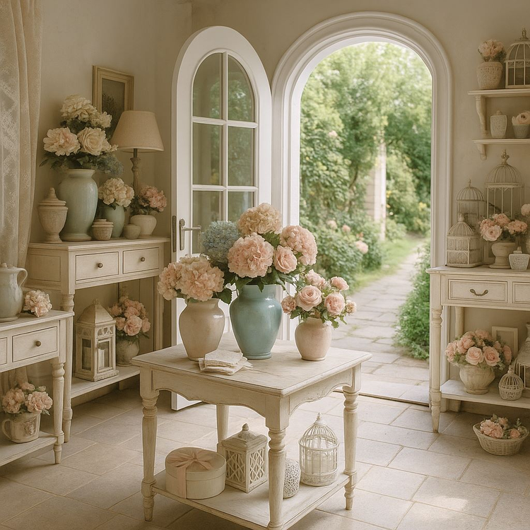 Découvrez Les Jolies Choses : une collection raffinée d’objets de décoration, cadeaux et accessoires au charme shabby chic, mis en scène dans une boutique lumineuse et inspirante.