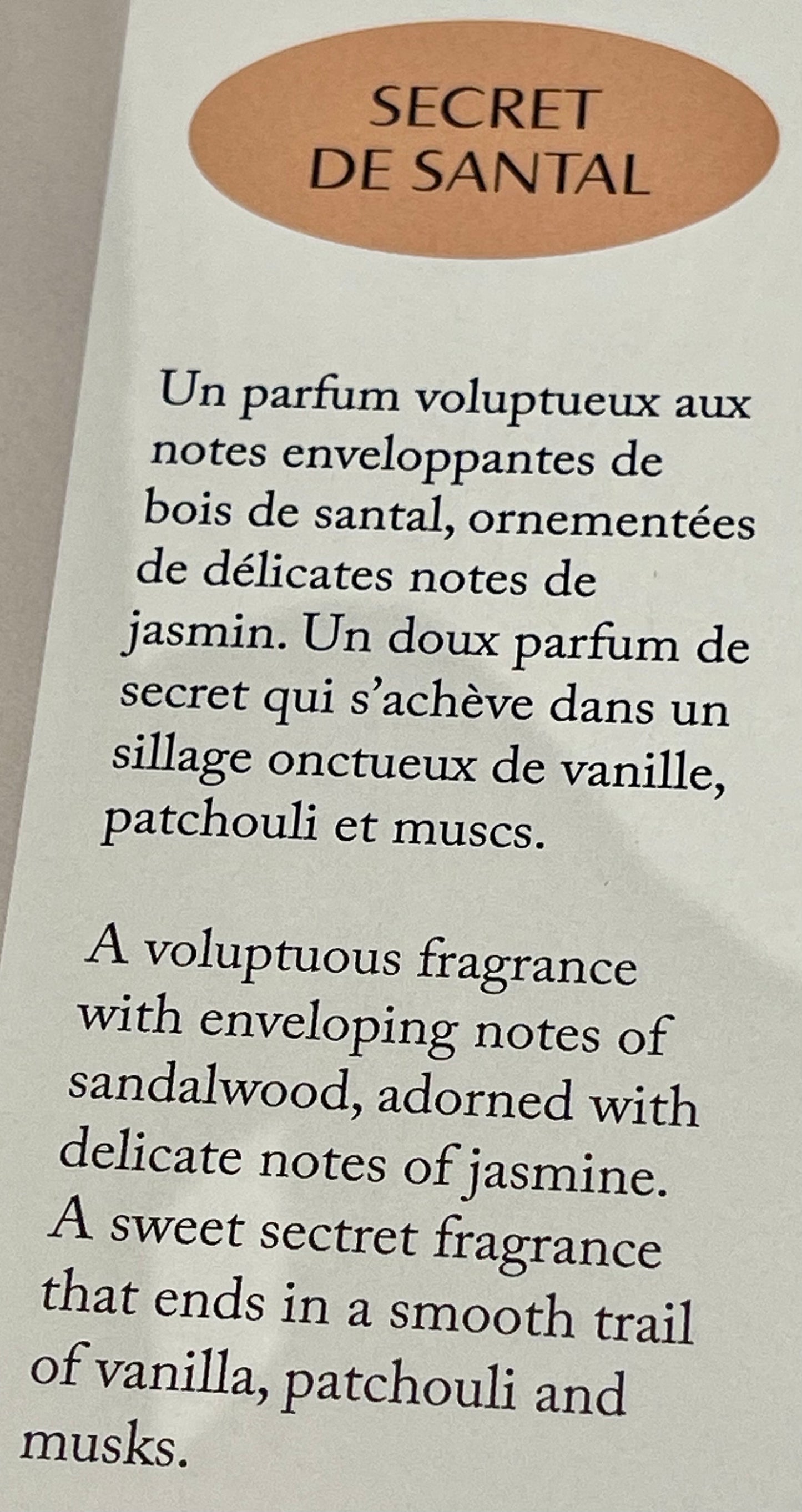 Parfum d’ambiance Secret de santal