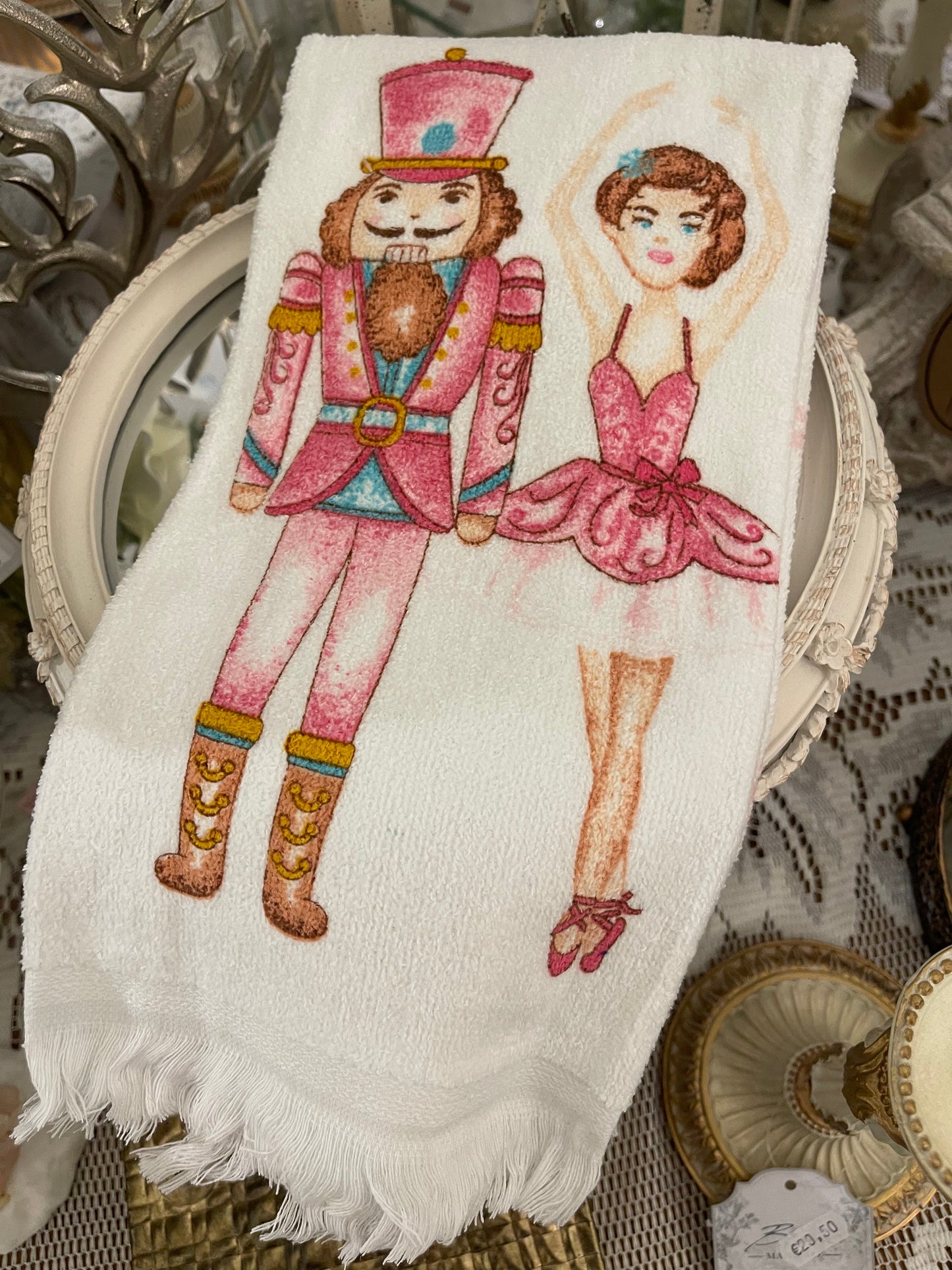 Essuie-Mains "Casse-Noisette Rose et Ballerine"
