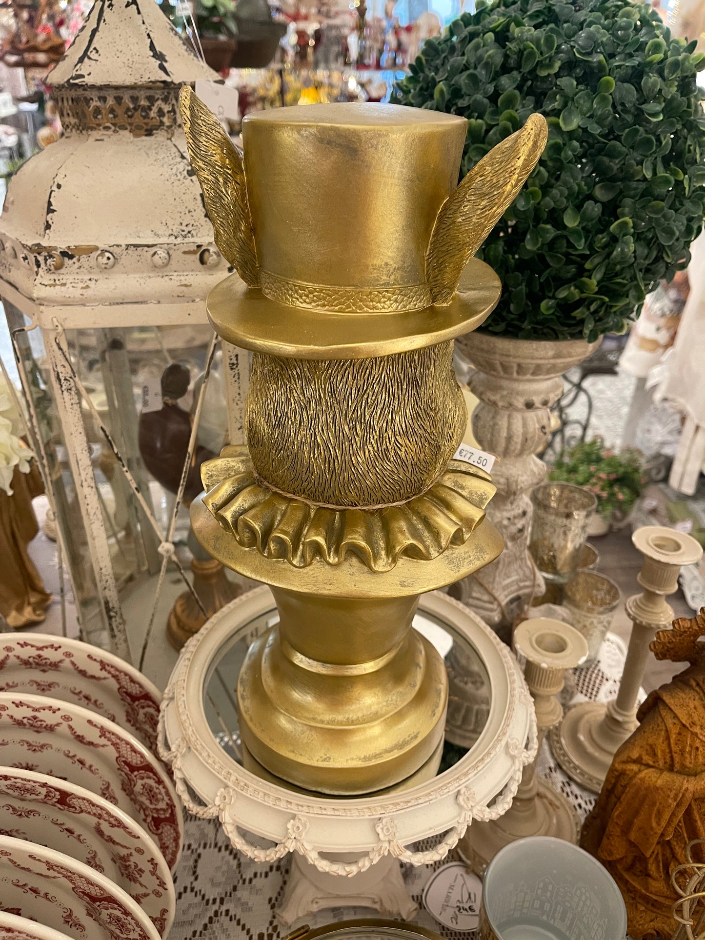 Buste Lapin d'Or - Élégance Rétro Chic