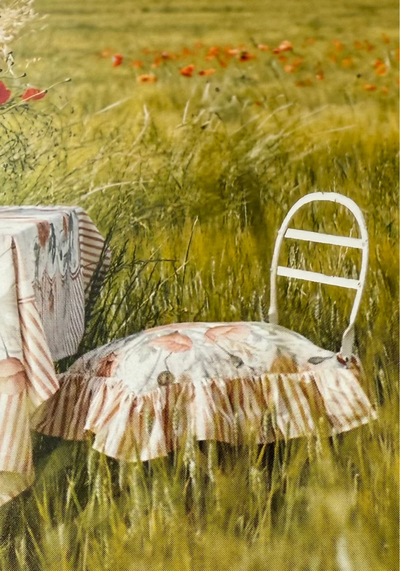 🌺 Housse de coussin de chaise "Coquelicots"