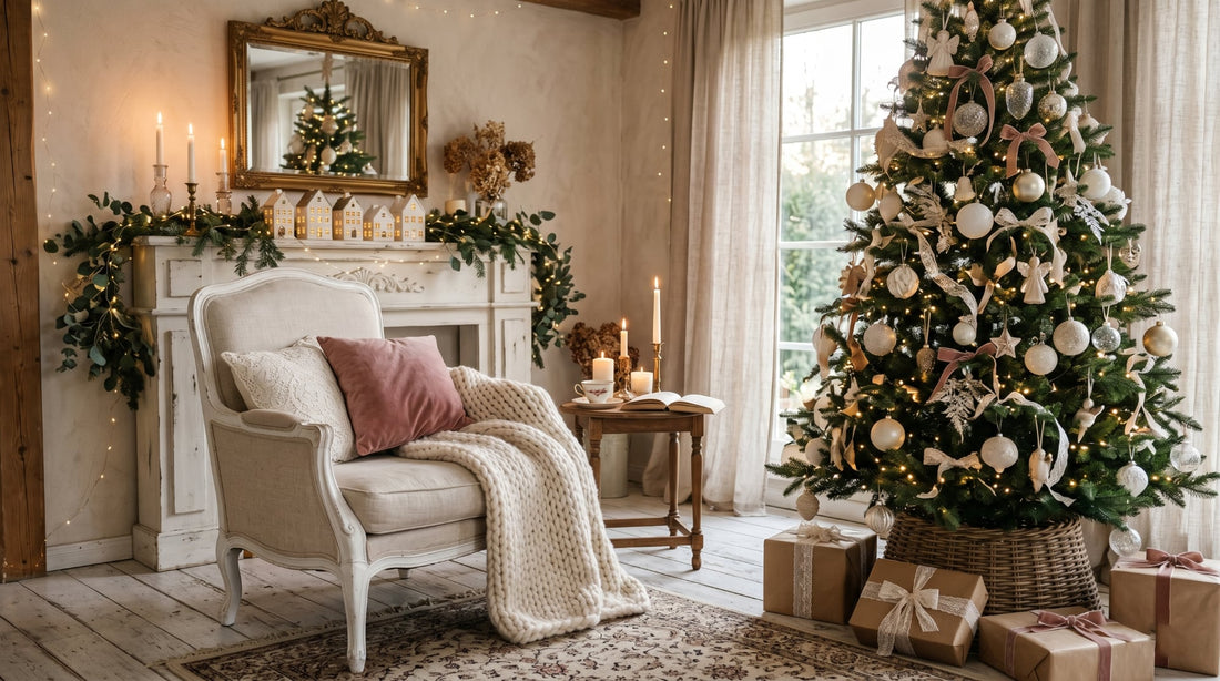  Décoration de Noël romantique et féérique dans une maison au style shabby chic