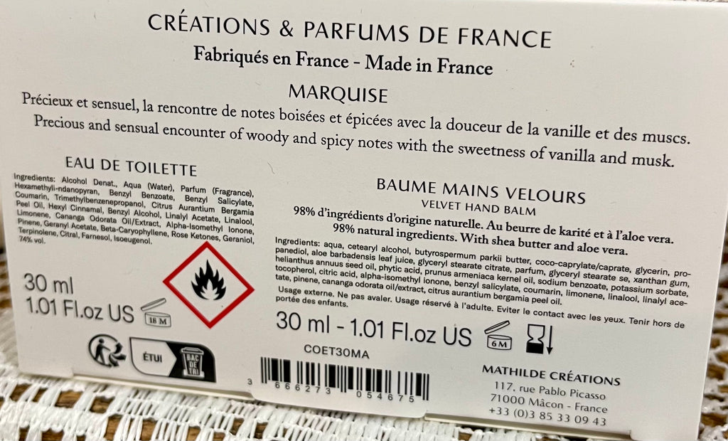 Coffret parfumé "Marquise"