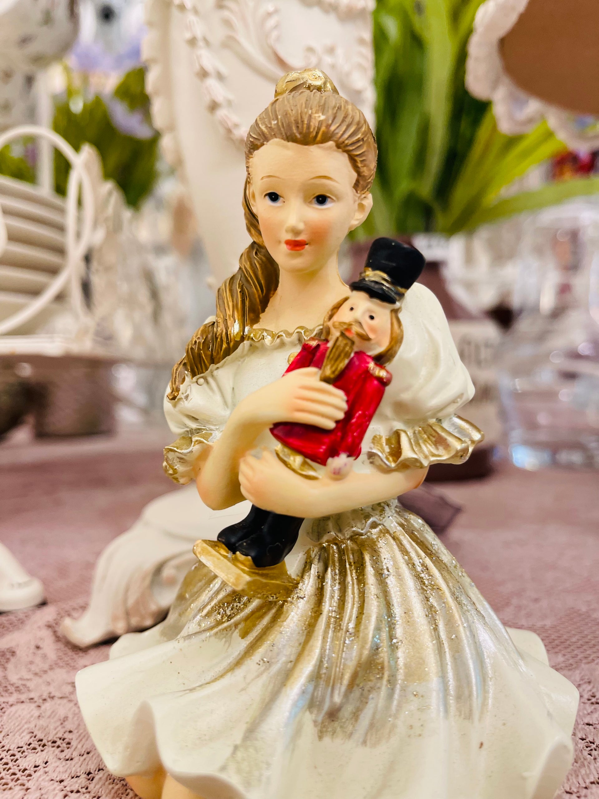 Figurine Casse-Noisette Vintage En Bois Rouge - Avec Billet Houston Ballet 1994