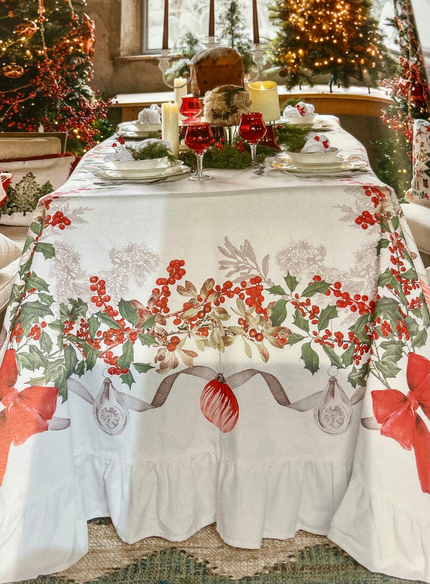 Nappe de Noël "Précieux Rubans"