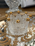 Bougeoir Couronne Verre et Or
