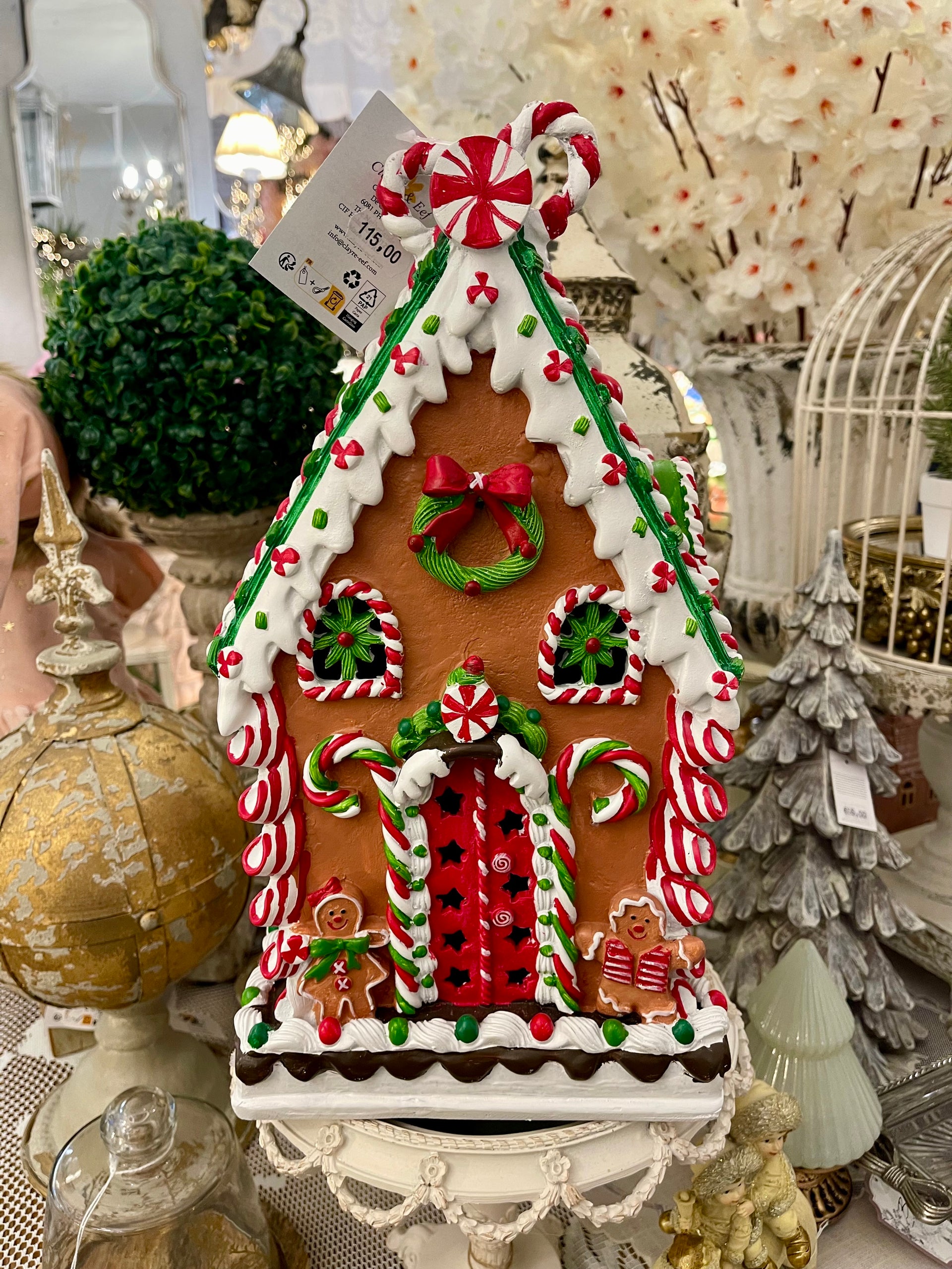 Suspension De Noël Cloche En Verre Décor Maison En Pain D'épice Doré | Maisons Du Monde