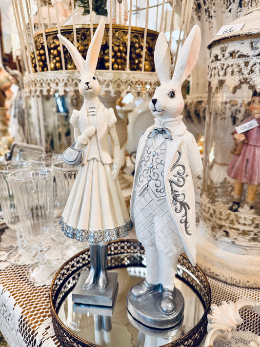 Duo "Élégance Royale" – Marquis et Marquise Lapin