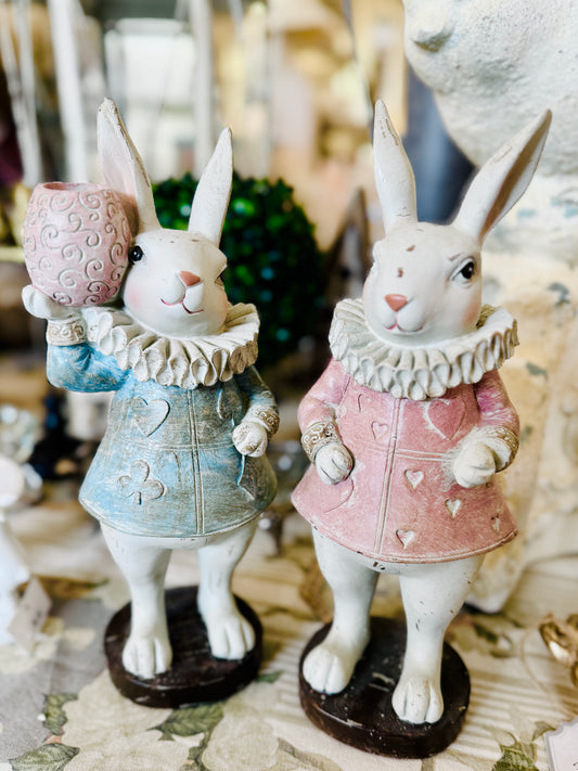 🐇 Lapins Collerette Alice – Bleu ou Rose