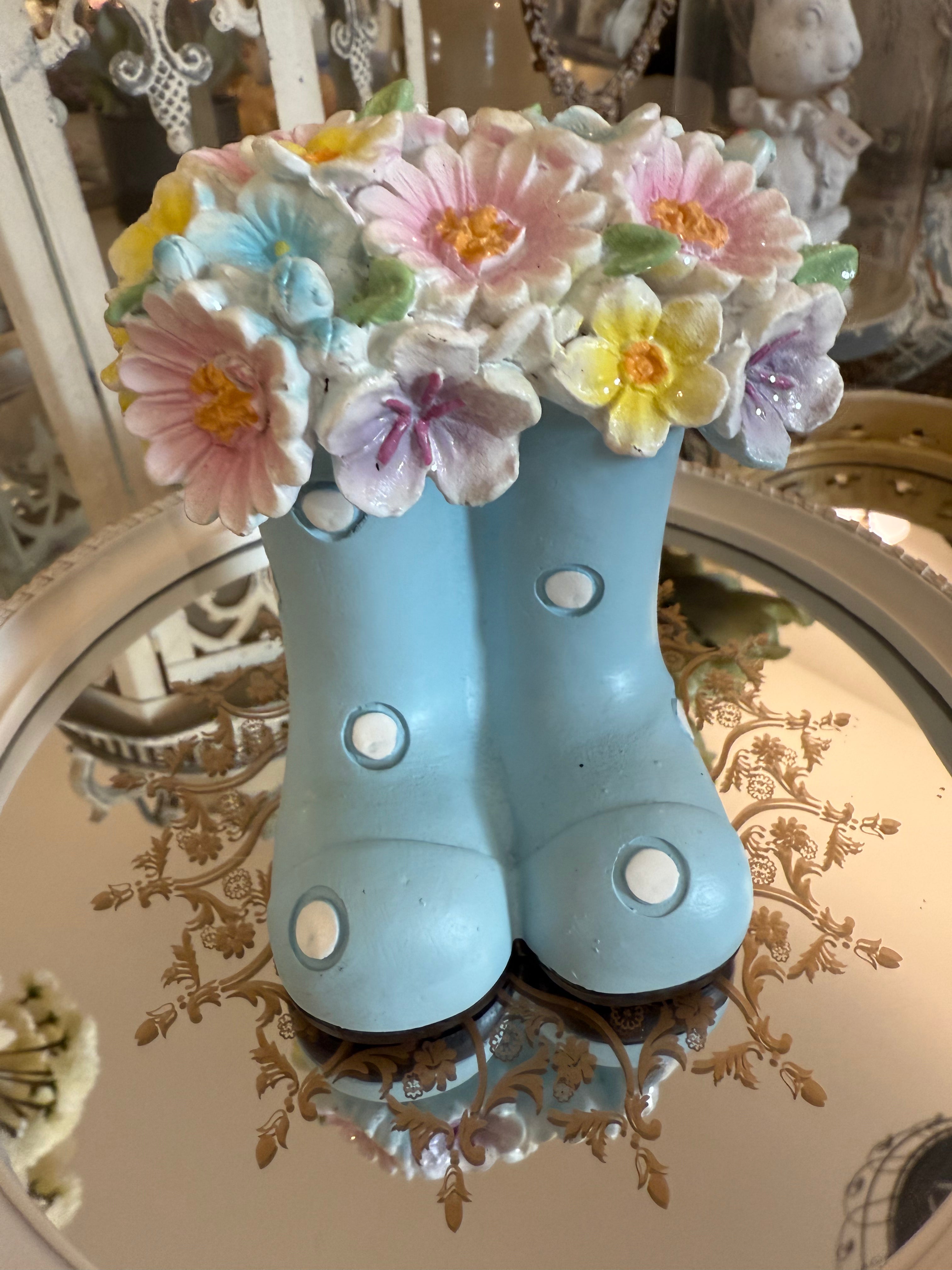Bottes Fleuries Pastel – Bleu ou Jaune