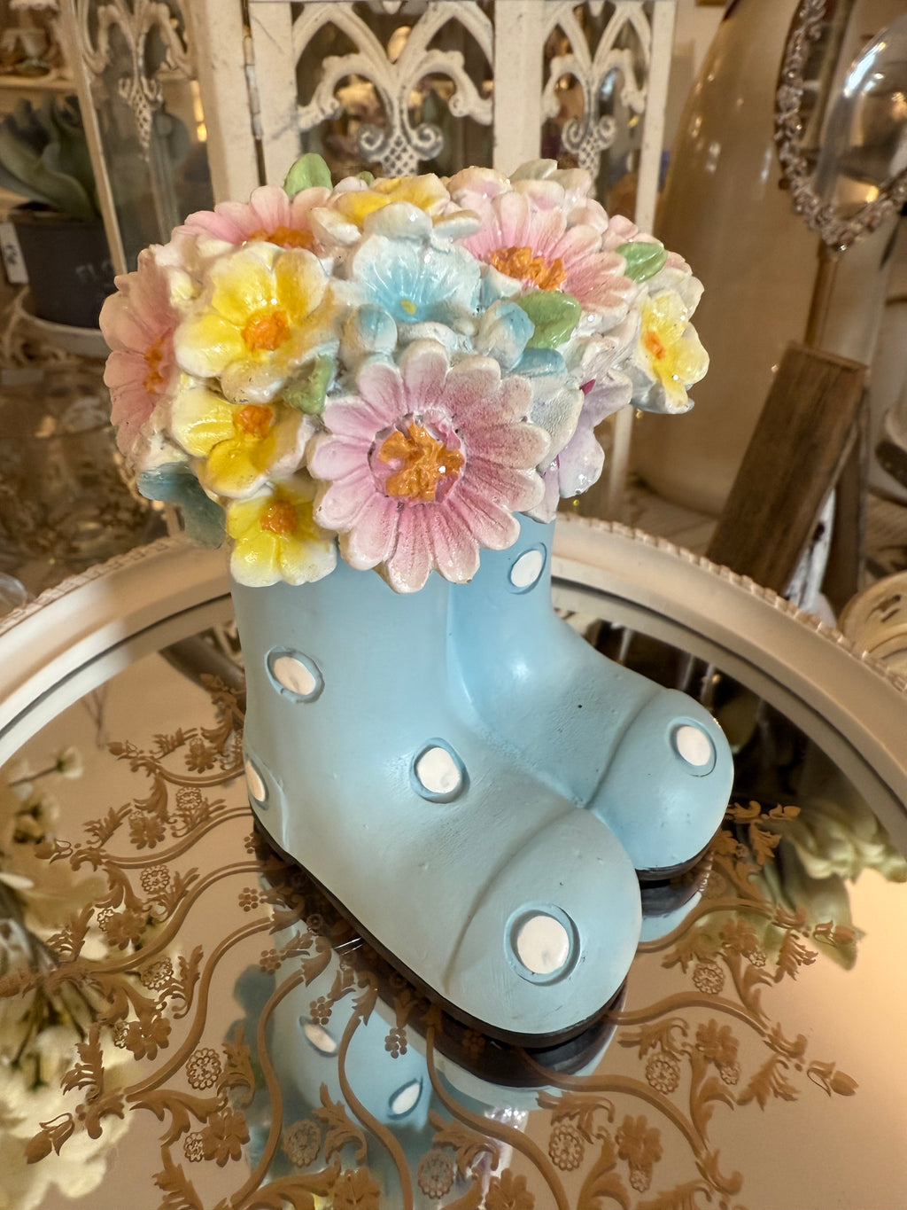 Bottes Fleuries Pastel – Bleu ou Jaune