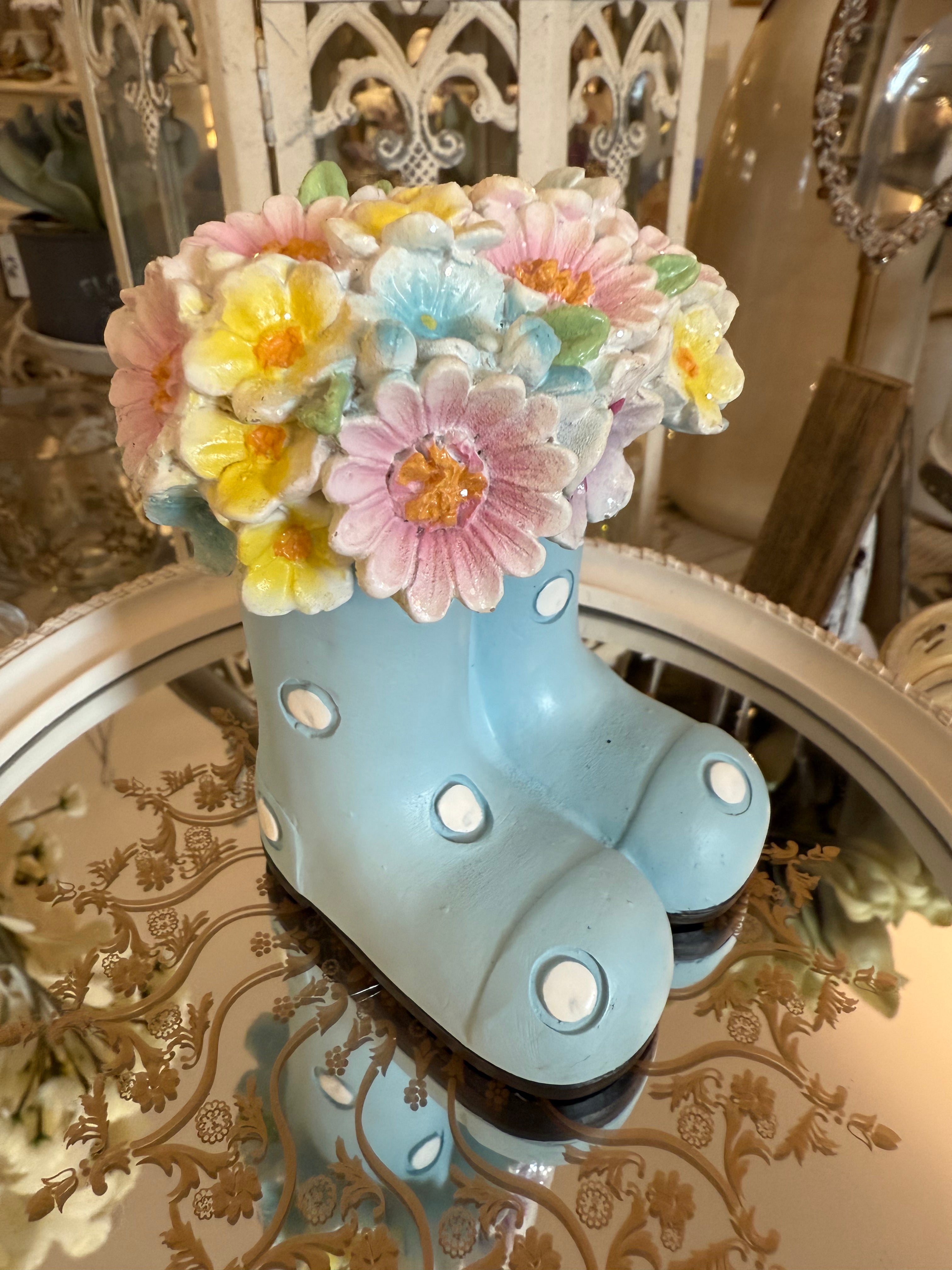 Bottes Fleuries Pastel – Bleu ou Jaune