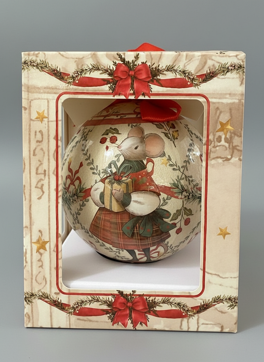 Boule de Noël Souris en Coffret