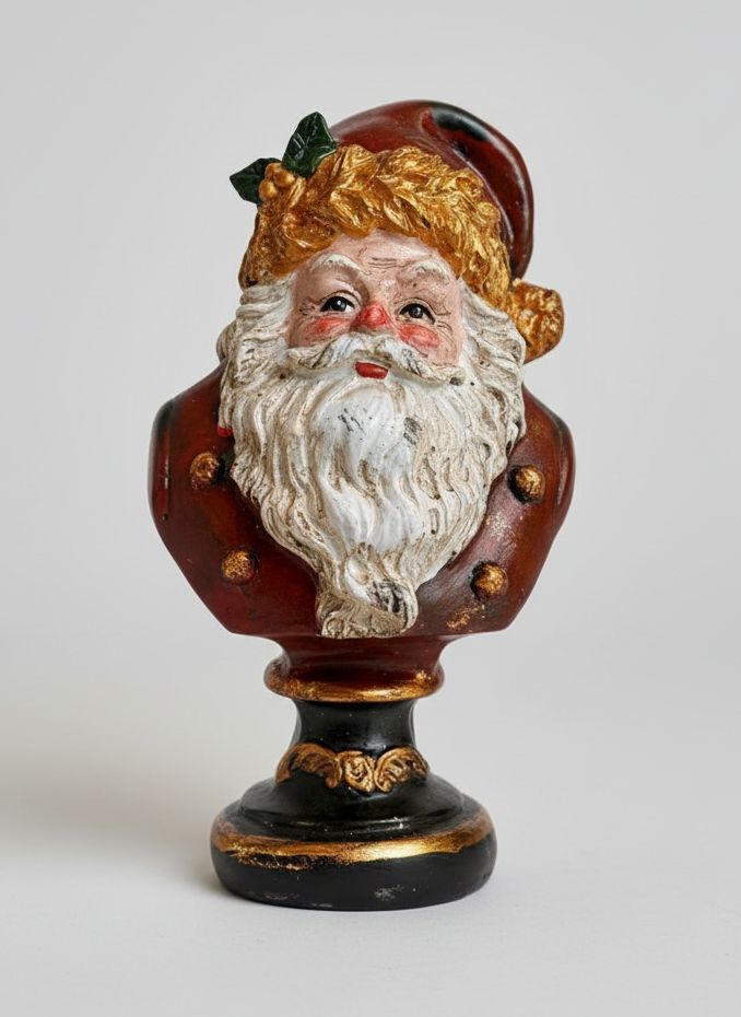 Buste décoratif du Père Noël en 14,5 cm, parfait pour une ambiance festive, chaleureuse et féérique. Paiement sécurisé et entreprise familiale française
