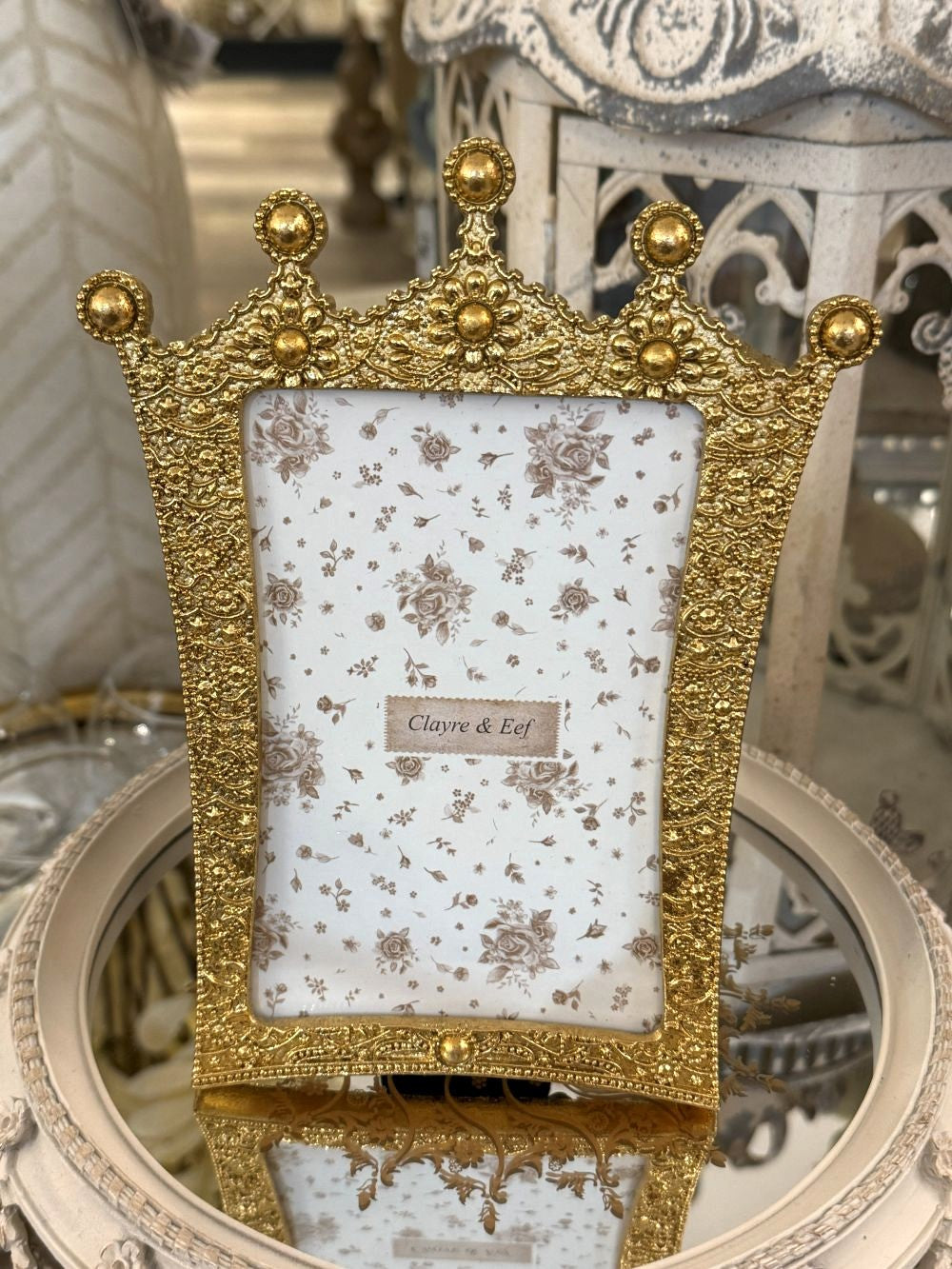 Cadre photo baroque doré style Versailles, cadre décoratif élégant aux finitions raffinées, décoration de charme et romantique pour intérieur chic