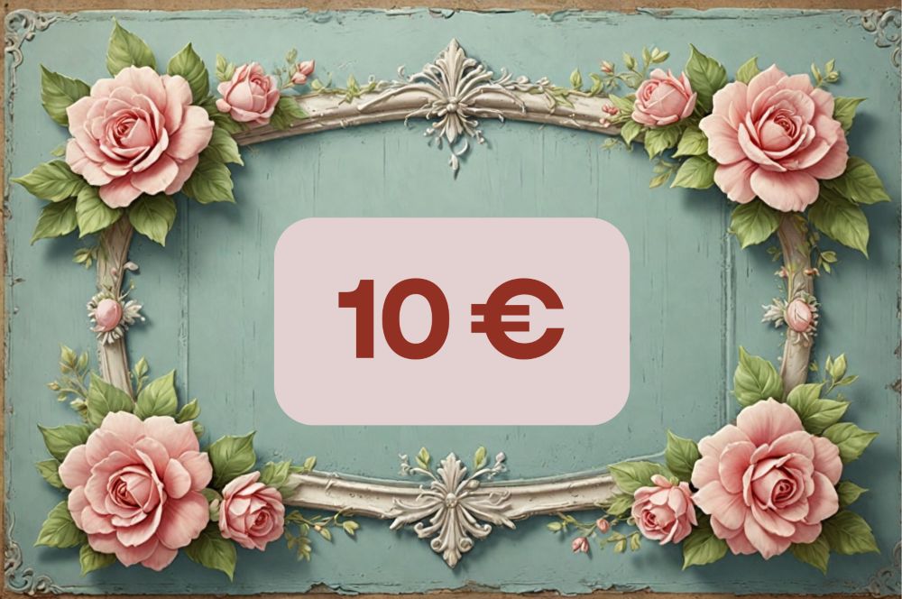 Carte cadeau décoration romantique et shabby chic, bon d’achat dématérialisé aux tons doux pour offrir un univers de charme et féérique