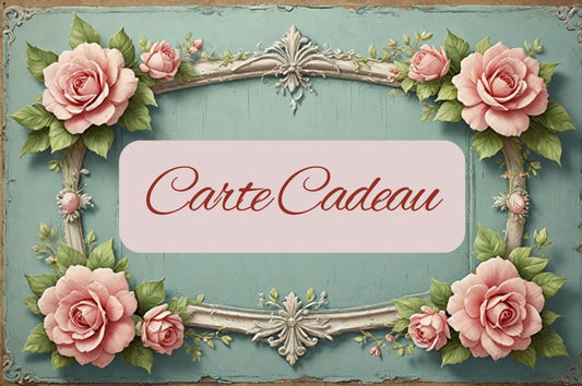 Carte cadeau décoration romantique et shabby chic, bon d’achat dématérialisé aux tons doux pour offrir un univers de charme et féérique