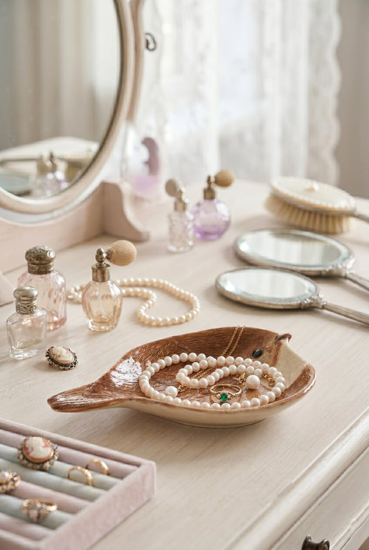 Coupelle en forme d’oiseau pour vaisselle romantique, décoration de charme aux tons doux, ambiance poétique et shabby chic