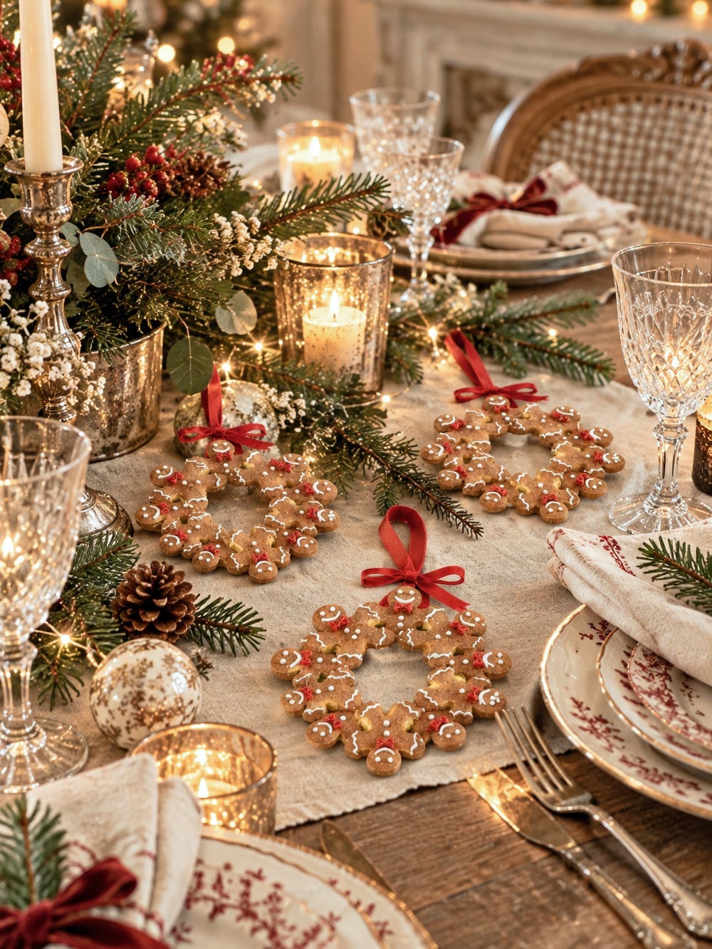 Couronne décorative pain d’épices de Noël à suspendre, 10 cm, ambiance festive et chaleureuse
