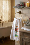Essuie-mains en coton décoratif motif casse-noisette vert rouge et blanc, style Noël élégant et décoration shabby chic pour cuisine de charme