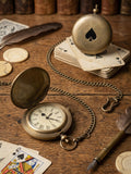 Montre de gousset vintage inspirée d'Alice au Pays des Merveilles avec chaîne bronze, accessoire féérique et romantique pour décoration de charme ou collection