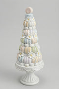 Pièce montée décorative macarons pastel de 30 cm, accessoire de décoration romantique shabby chic, tons blancs et pastels, ambiance poétique et féérique
