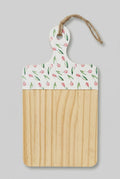 Planche à découper en bois avec motifs de tulipes roses style shabby chic romantique ambiance cuisine de charme