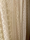 Rideau en dentelle Blanc Mariclo ivoire à nouettes, 140x290 cm, style romantique shabby chic et décoration poétique