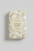 Savon parfumé à la vanille dorée, savon décoratif aux tons beige et doré, senteur gourmande et chaleureuse, ambiance cocooning et décoration de charme